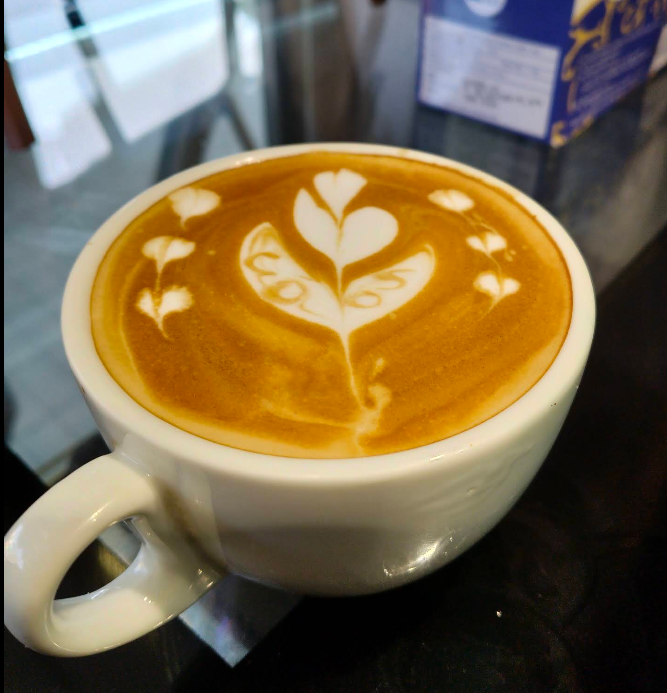 Latte art at COSO Cafe